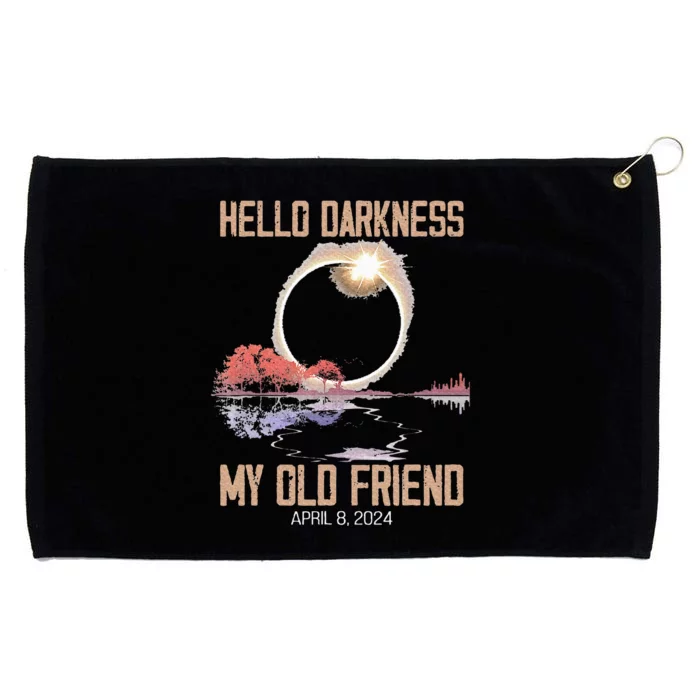 Hello Darkness My Old Friend Solar Eclipse April 08 2024 Grommeted Golf Towel