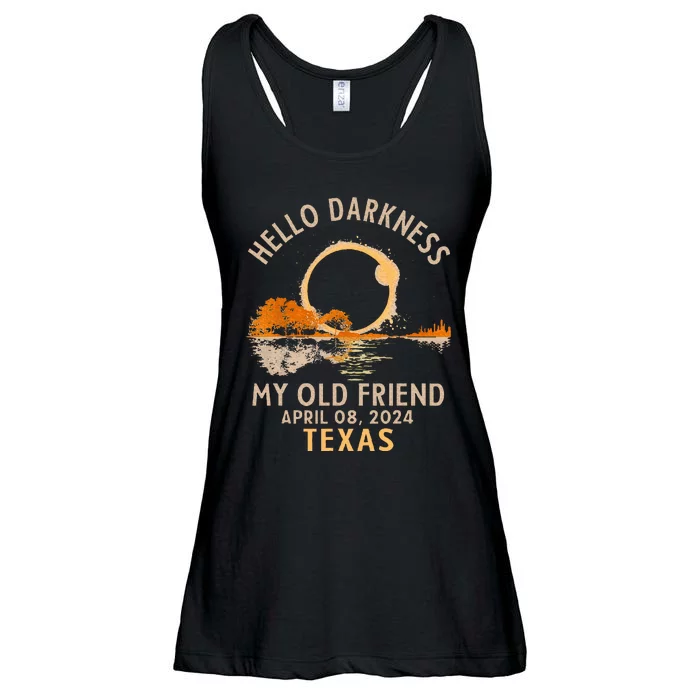 Hello Darkness My Old Friend Total Solar Eclipse 2024 Texas Ladies Essential Flowy Tank