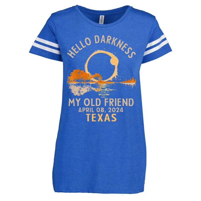 Hello Darkness My Old Friend Total Solar Eclipse 2024 Texas Enza Ladies Jersey Football T-Shirt