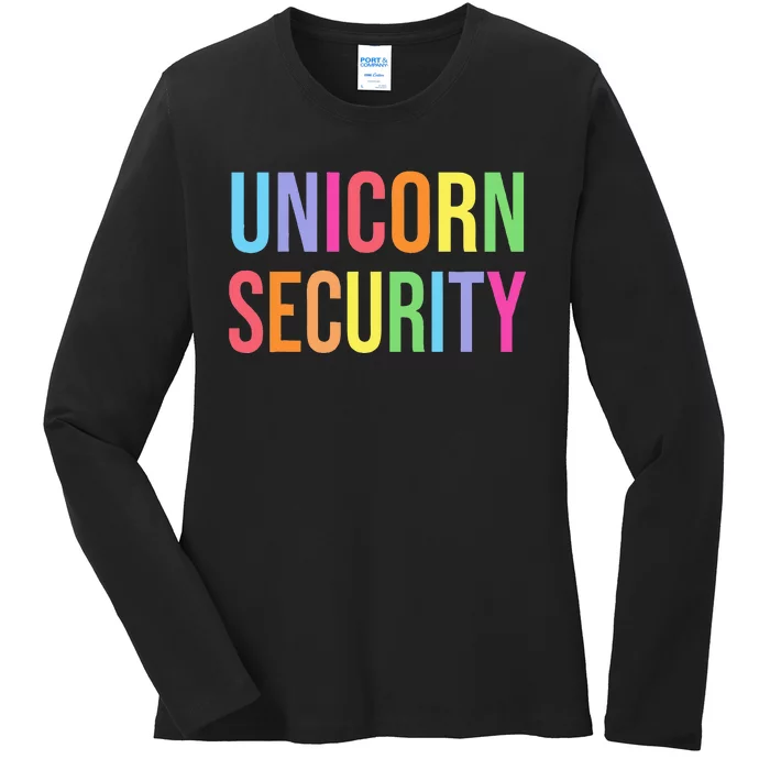 Halloween Dad Mom Daughter Adult Costume Unicorn Security Ladies Long Sleeve Shirt