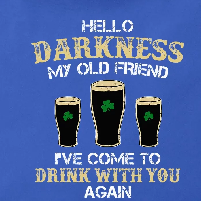 Hello Darkness My Old friend Irish Shamrock Beer Day Zip Tote Bag