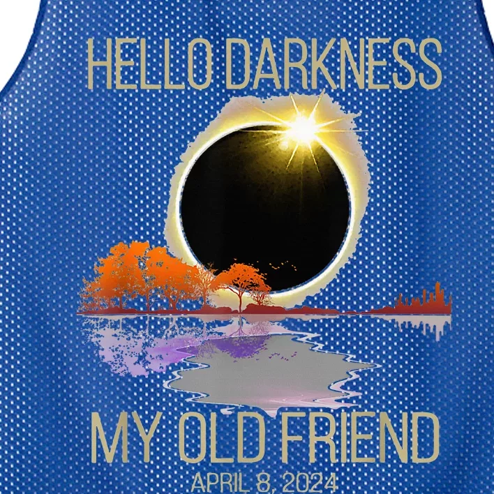 Hello Darkness My Old Friend Solar Eclipse April 08 2024 Mesh Reversible Basketball Jersey Tank