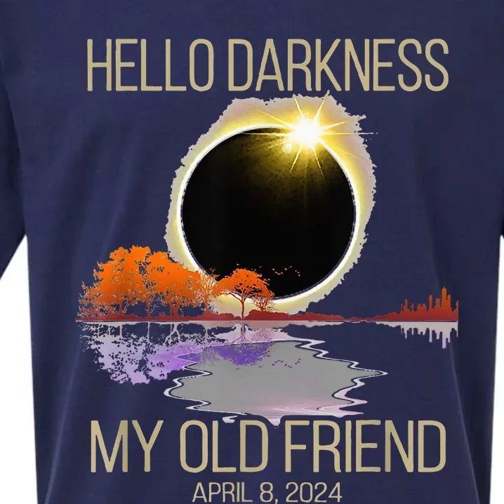 Hello Darkness My Old Friend Solar Eclipse April 08 2024 Sueded Cloud Jersey T-Shirt