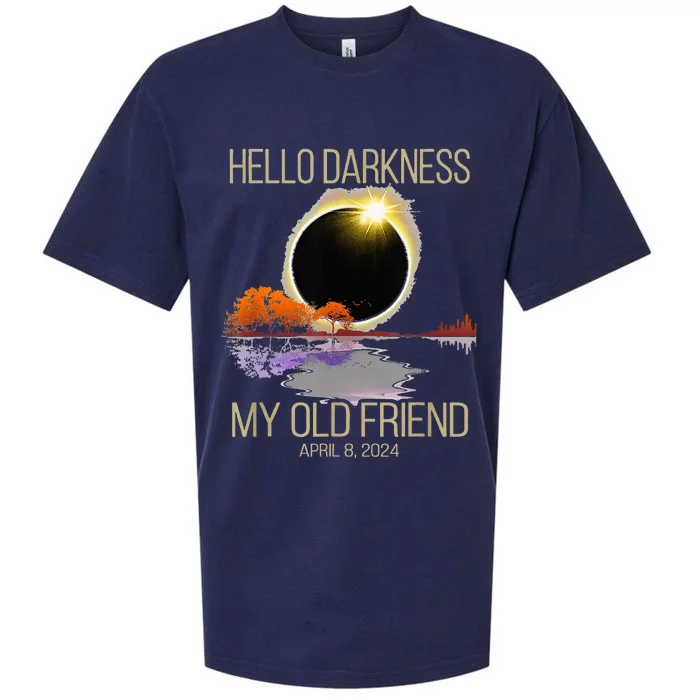 Hello Darkness My Old Friend Solar Eclipse April 08 2024 Sueded Cloud Jersey T-Shirt