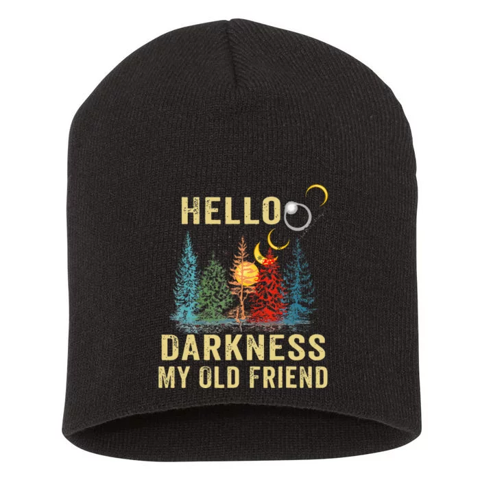 Hello Darkness My Old Friend Solar Eclipse April 08 2024 Short Acrylic Beanie