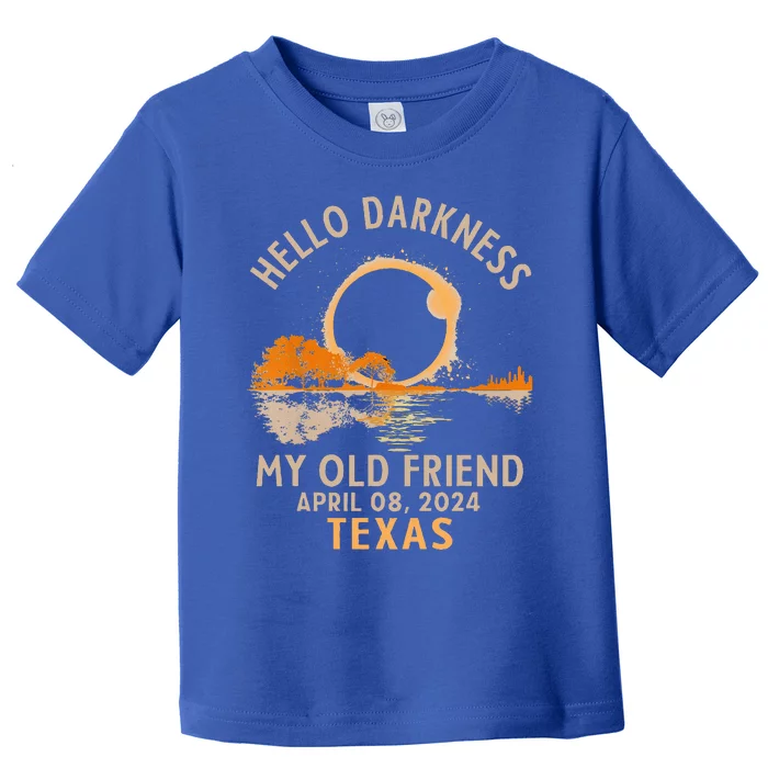 Hello Darkness My Old Friend April 08 2024 Texas Toddler T-Shirt