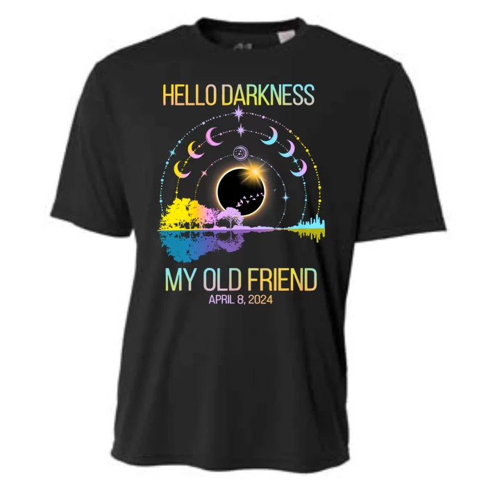 Hello Darkness My Old Friend April 08 Solar Eclipse Cooling Performance Crew T-Shirt