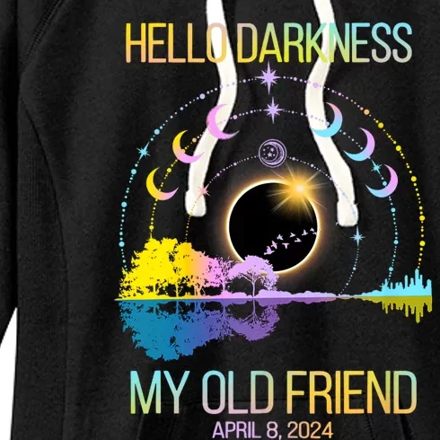 Hello Darkness My Old Friend April 08 Solar Eclipse Women's Fleece Hoodie