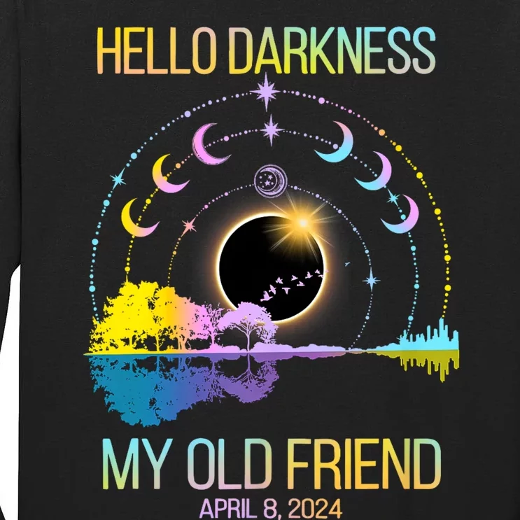 Hello Darkness My Old Friend April 08 Solar Eclipse Tall Long Sleeve T-Shirt