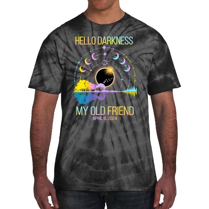 Hello Darkness My Old Friend April 08 Solar Eclipse Tie-Dye T-Shirt