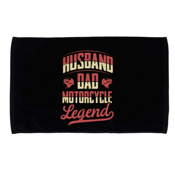 Husband Dad Motorcycle Legend Biker Dad Fathers Day Gift Microfiber Hand Towel