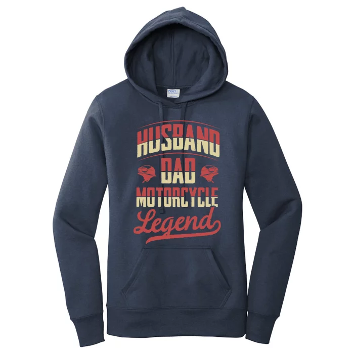 Husband Dad Motorcycle Legend Biker Dad Fathers Day Gift Women's Pullover Hoodie