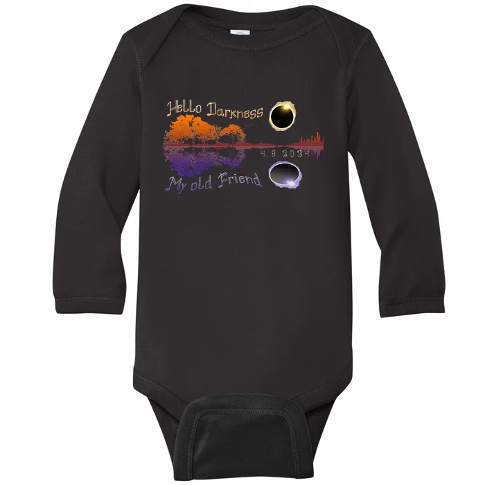 Hello Darkness My Old Friend Solar Eclipse Baby Long Sleeve Bodysuit