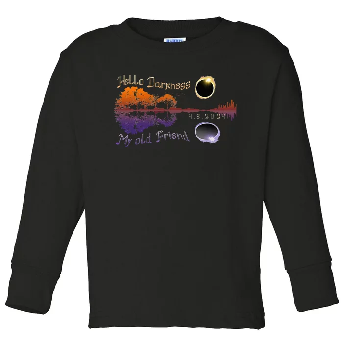 Hello Darkness My Old Friend Solar Eclipse Toddler Long Sleeve Shirt