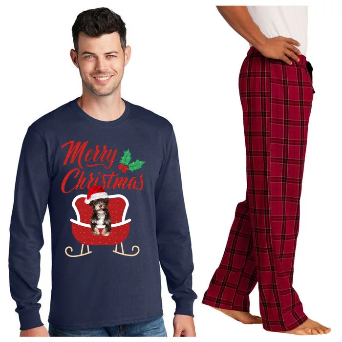 Havanese Dog Merry Christmas Design For The Holiday Season! Long Sleeve Pajama Set