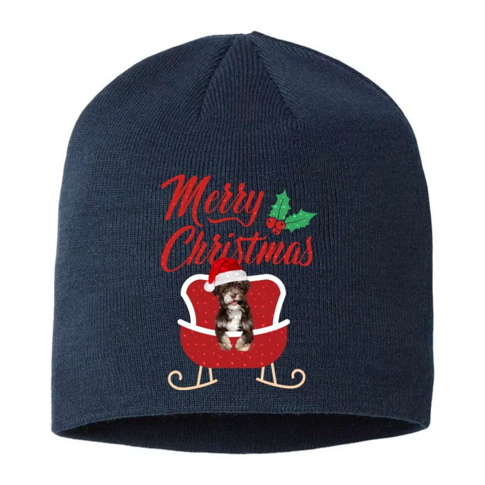 Havanese Dog Merry Christmas Design For The Holiday Season! 8 1/2in Sustainable Knit Beanie