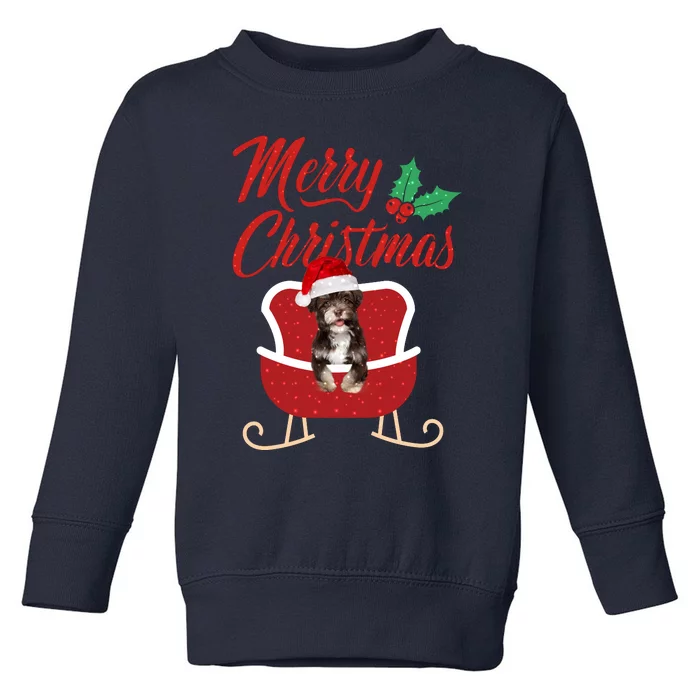 Havanese Dog Merry Christmas Design For The Holiday Season! Toddler Sweatshirt