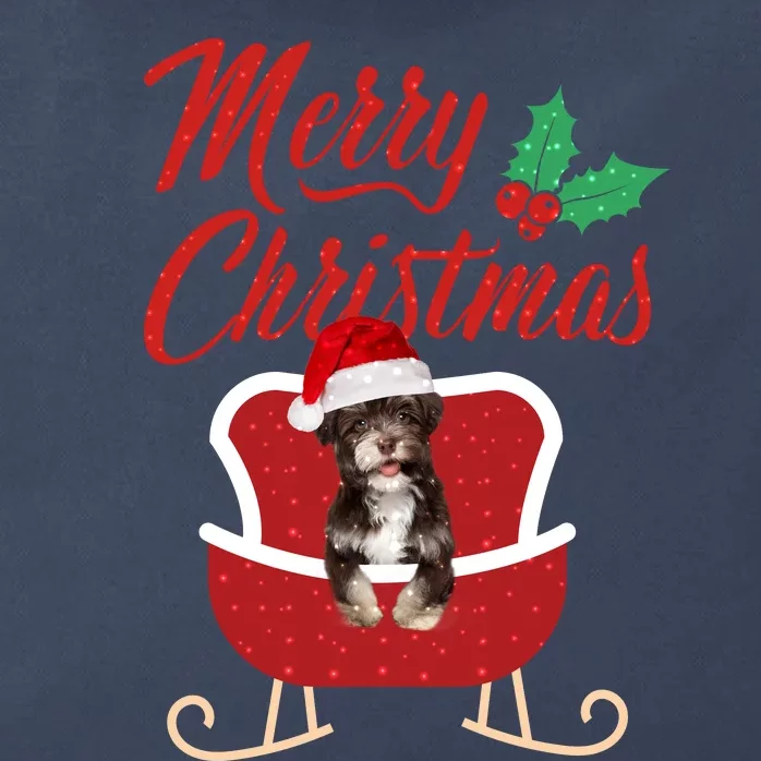 Havanese Dog Merry Christmas Design For The Holiday Season! Zip Tote Bag