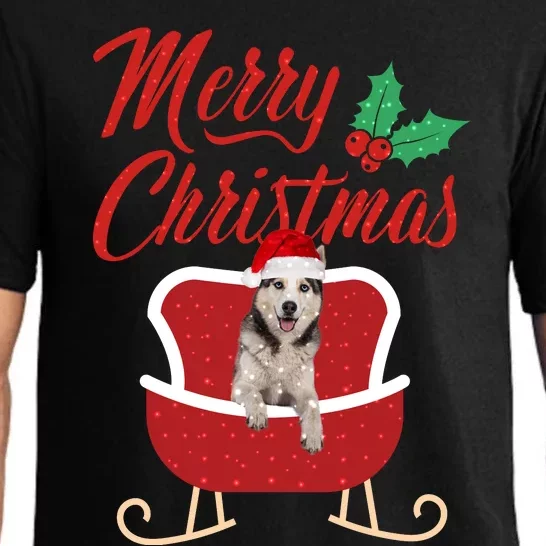 Husky Dog Merry Christmas Design For The Holiday Season! Pajama Set