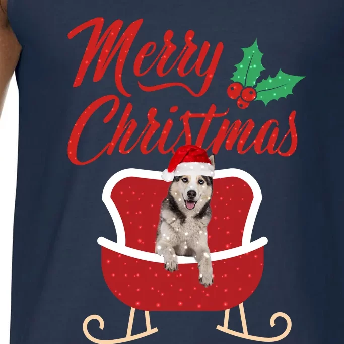 Husky Dog Merry Christmas Design For The Holiday Season! Comfort Colors® Tank Top