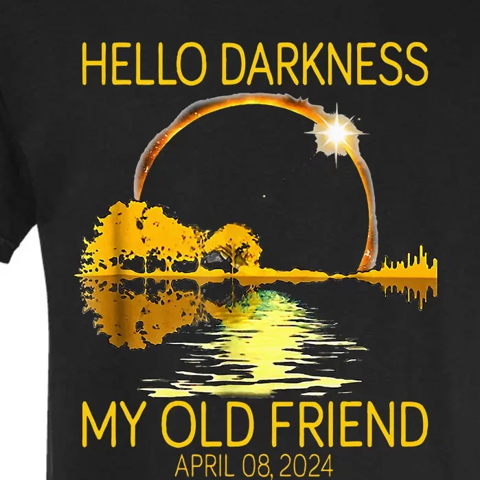 Hello Darkness My Old Friend Funny Skeleton Solar Eclipse Garment-Dyed Heavyweight T-Shirt