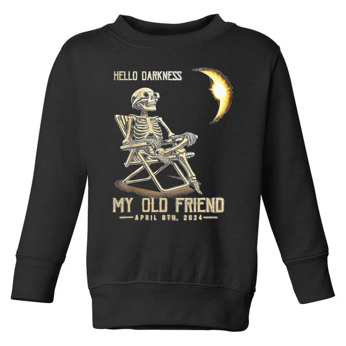 Hello Darkness My Old Friend Solar Eclipse April 08 2024 Toddler Sweatshirt