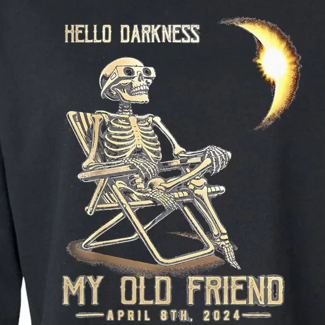 Hello Darkness My Old Friend Solar Eclipse April 08 2024 Cropped Pullover Crew