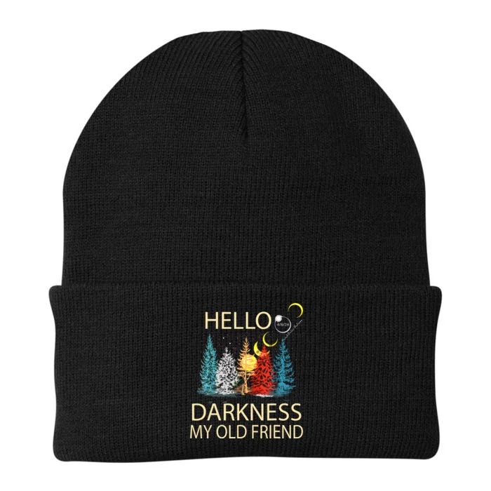 Hello Darkness My Old Friend Solar Eclipse April 08 2024 Knit Cap Winter Beanie