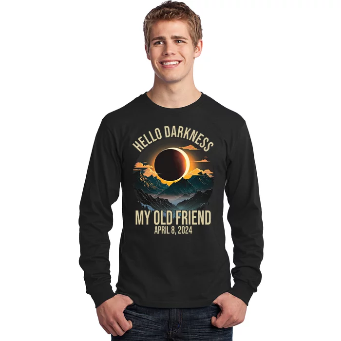 Hello Darkness My Old Friend Solar Eclipse April 08 2024 Long Sleeve Shirt