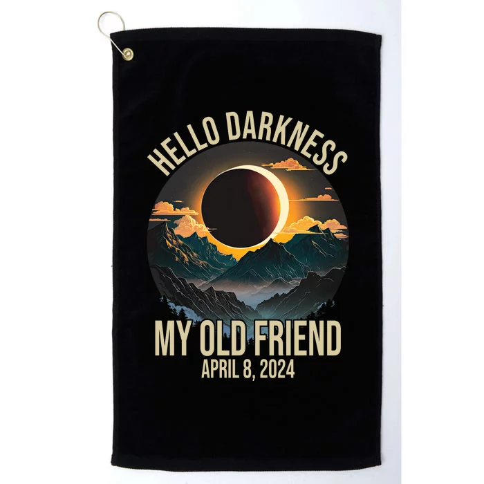 Hello Darkness My Old Friend Solar Eclipse April 08 2024 Platinum Collection Golf Towel