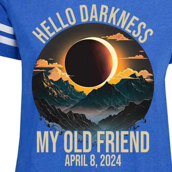 Hello Darkness My Old Friend Solar Eclipse April 08 2024 Enza Ladies Jersey Football T-Shirt