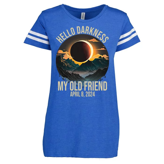 Hello Darkness My Old Friend Solar Eclipse April 08 2024 Enza Ladies Jersey Football T-Shirt