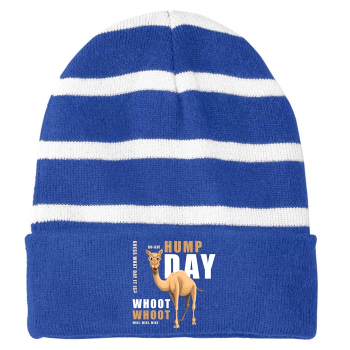 Hump Day Meaningful Gift Guess What Day It Is Gift Striped Beanie with Solid Band