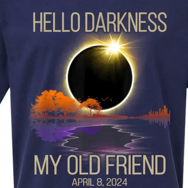 Hello Darkness My Old Friend Solar Eclipse April 08 2024 Sueded Cloud Jersey T-Shirt