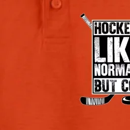 Hockey Dad Normal Dad But Cooler Fathers Day Daddy Husband Gift Dry Zone Grid Performance Polo