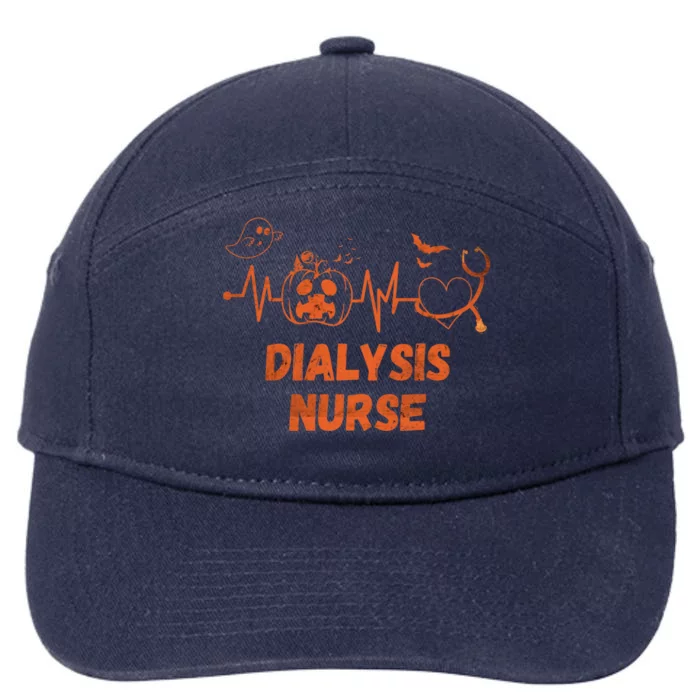 Halloween Dialysis Nurse Stethoscope Heartbeat Nursing Gift 7-Panel Snapback Hat