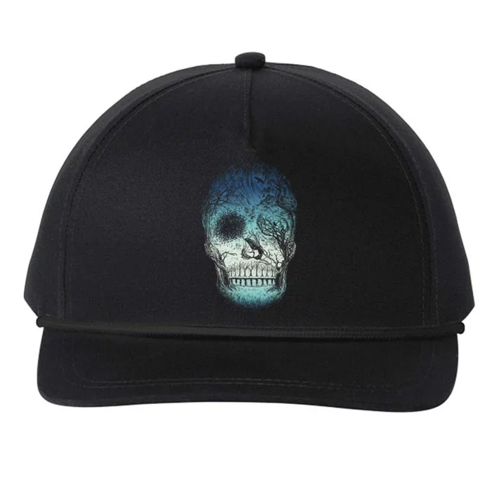 Halloween Dark Nature Forest Skull Snapback Five-Panel Rope Hat