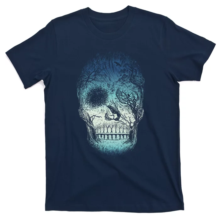 Halloween Dark Nature Forest Skull T-Shirt