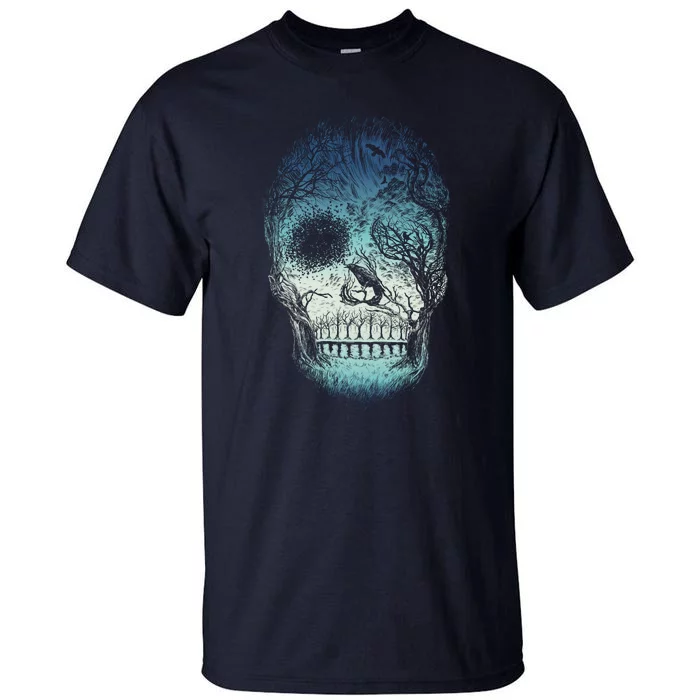 Halloween Dark Nature Forest Skull Tall T-Shirt