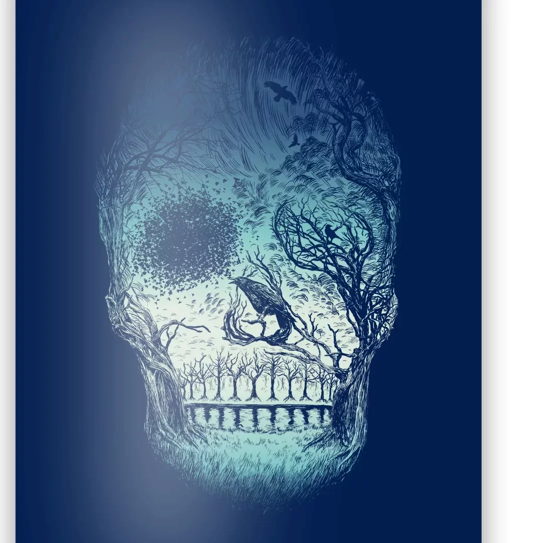 Halloween Dark Nature Forest Skull Poster