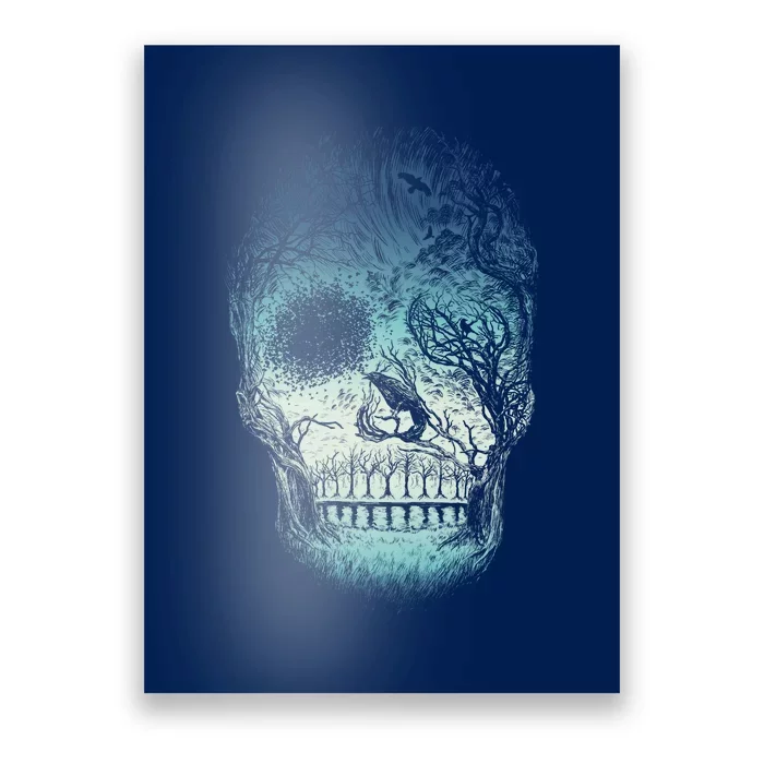 Halloween Dark Nature Forest Skull Poster