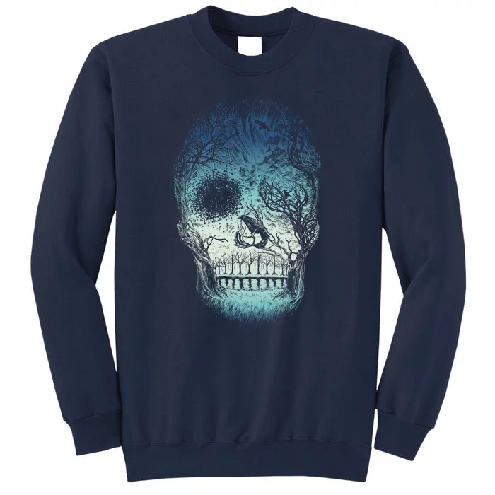 Halloween Dark Nature Forest Skull Tall Sweatshirt