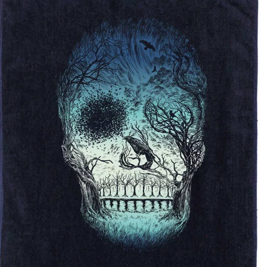 Halloween Dark Nature Forest Skull Platinum Collection Golf Towel