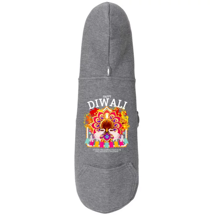 Happy Diwali Outfit Idea For Kids & Hindu Festival Diwali Doggie 3-End Fleece Hoodie