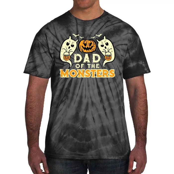 Halloween Dad Of Monsters Funny Family Costume Papa Daddy Tie-Dye T-Shirt