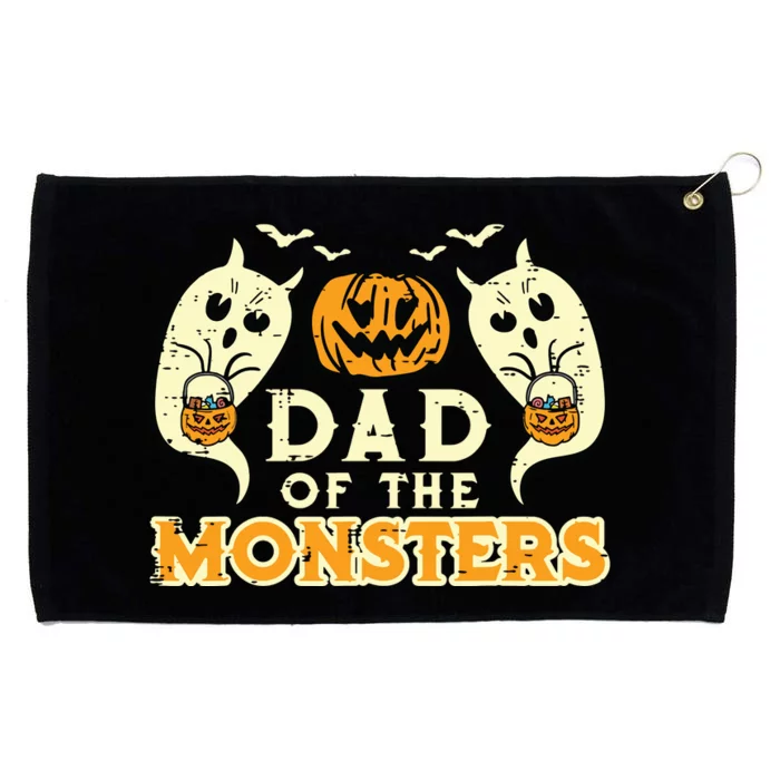 Halloween Dad Of Monsters Funny Family Costume Papa Daddy Grommeted Golf Towel