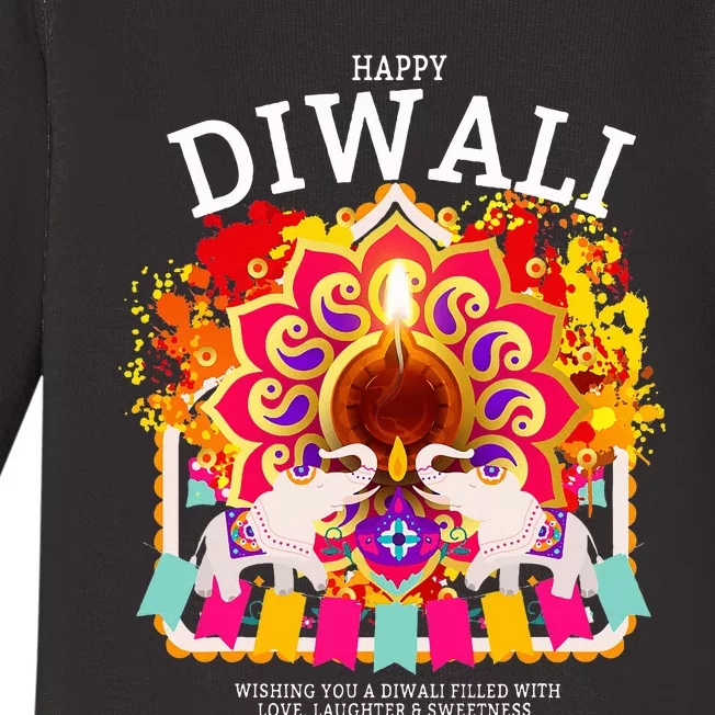 Happy Diwali Outfit Idea & Hindu Festival Diwali Baby Long Sleeve Bodysuit