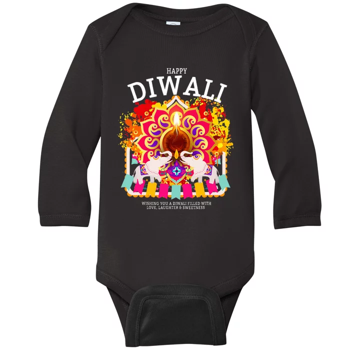 Happy Diwali Outfit Idea & Hindu Festival Diwali Baby Long Sleeve Bodysuit