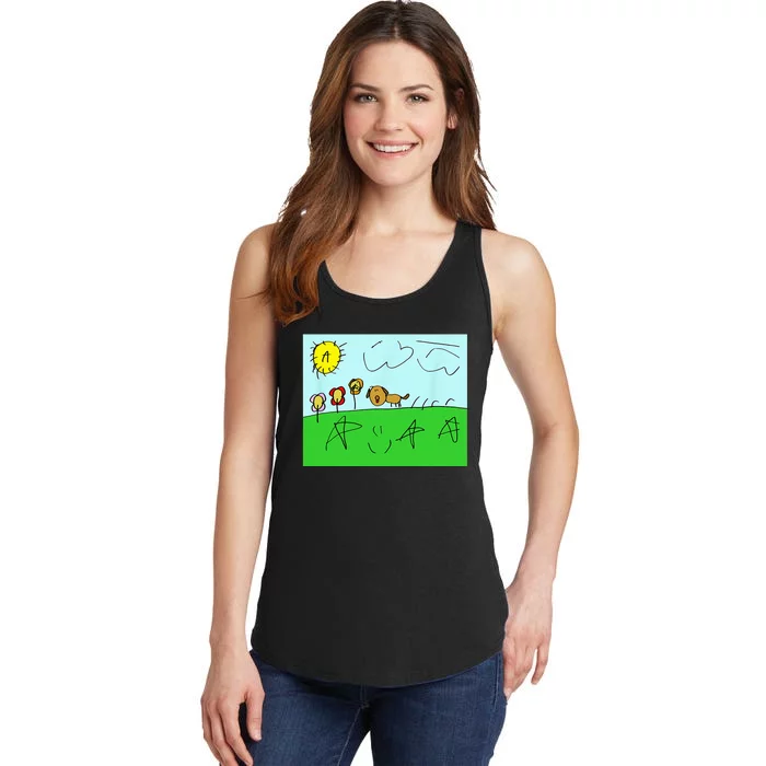 Happy Dog Outside On Some Grass Ladies Essential Tank