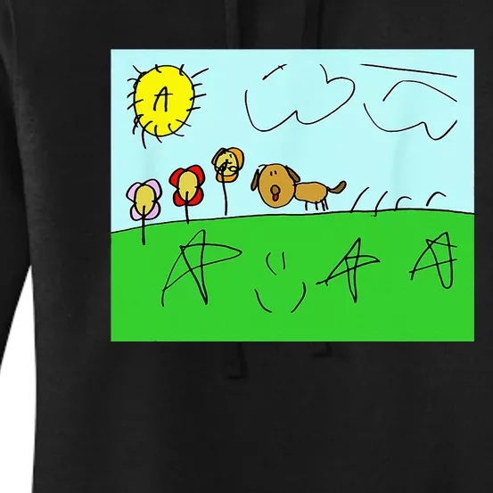 Happy Dog Outside On Some Grass Women's Pullover Hoodie